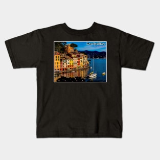 Portofino The Italian Riviera Travel and Tourism Print Kids T-Shirt
